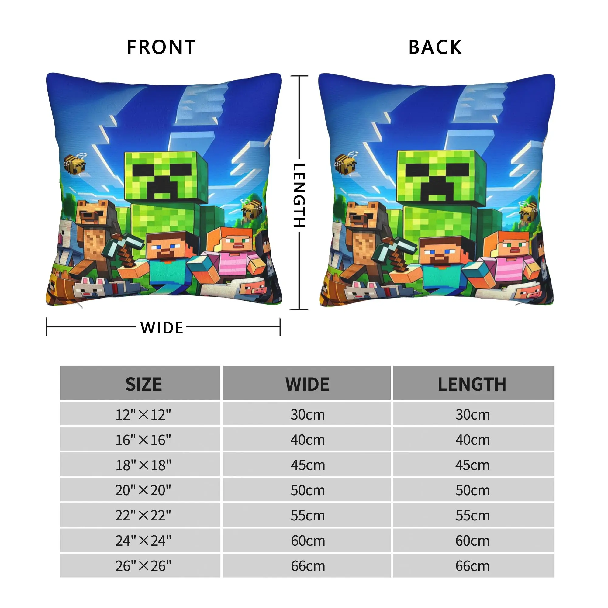 Pillow Cover M-Minecrafts Creeper Squad  Morden Pillow Case For Sofa Couch Bed Living Room Pillowcases