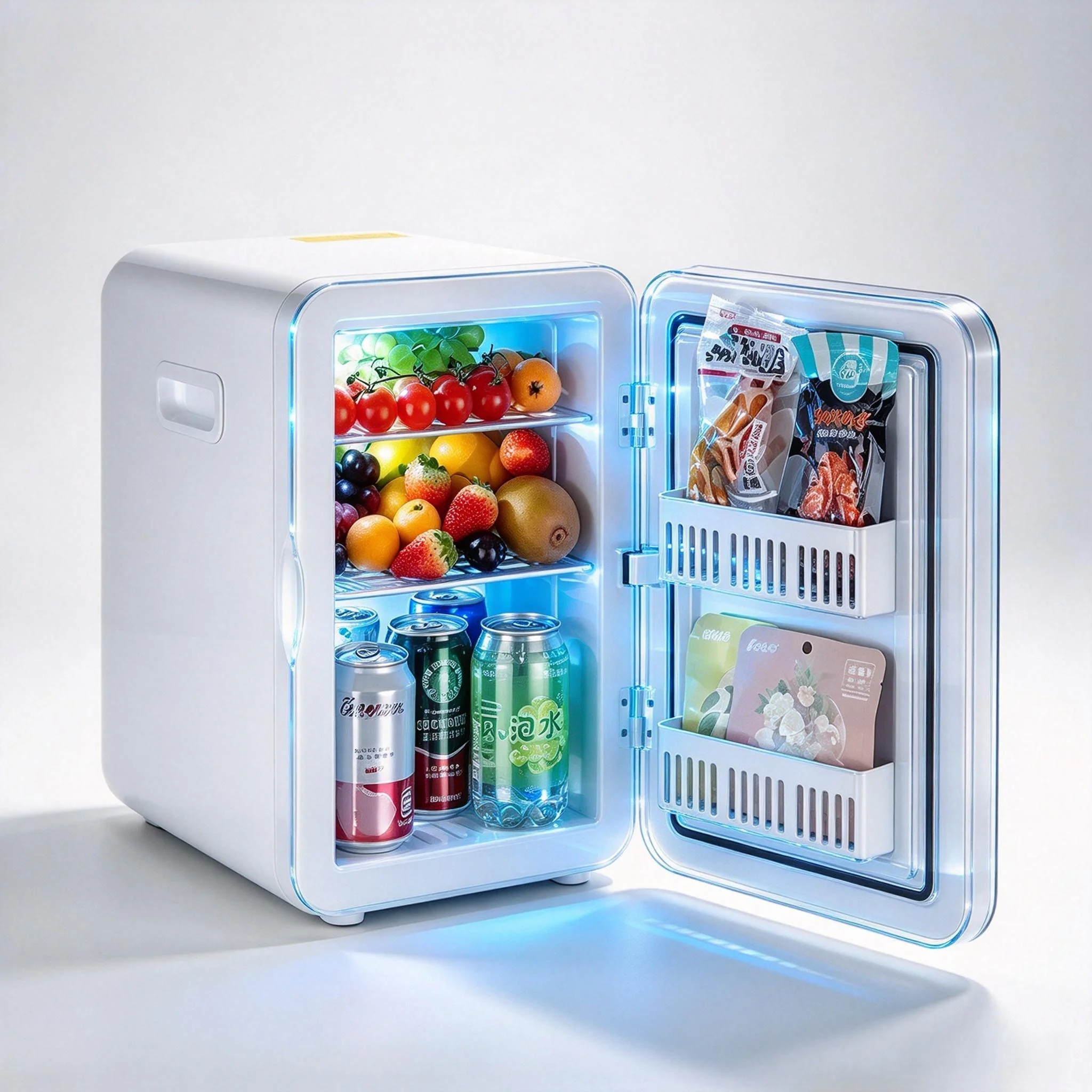 25L Portable Dual-Use Mini Fridge 220V Household Refrigerator for Student Dormitory & Car Cooling Small Home Appliance