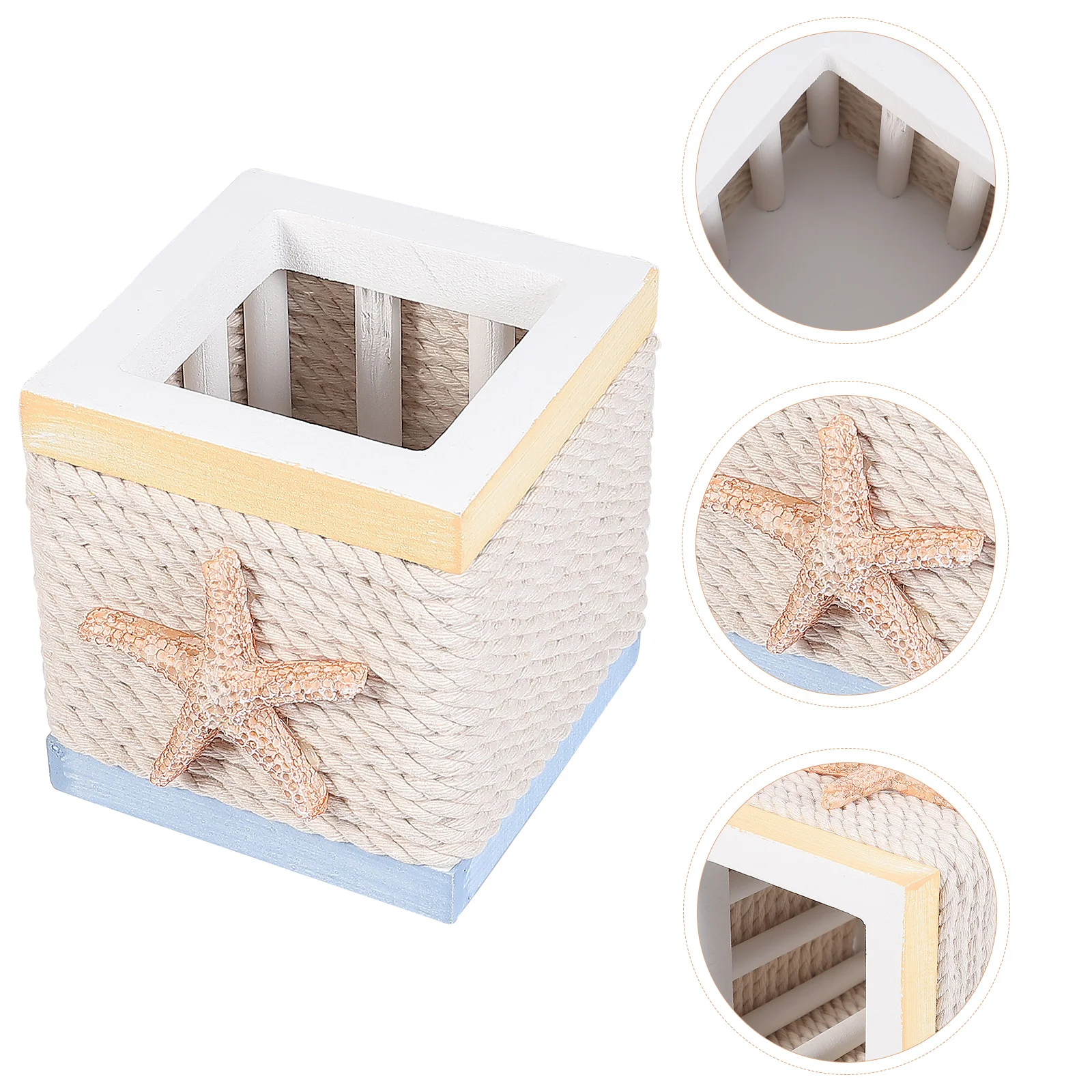 

1Pcs Creative Wooden Pen Holder Sturdy Structure Portable Design for Desktop Pencil Container and Home Adornment