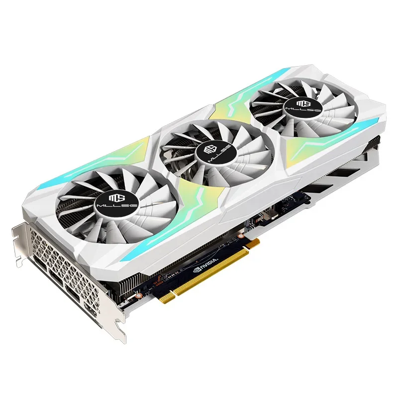 بطاقة رسومات MLLSE NVIDIA RTX 3070 8GB GDDR6 256bit Placa De Video GPU 12Pin HDMI * 1 DP * 3 PCI-E 4.0 x16 Gaming أبيض وأسود