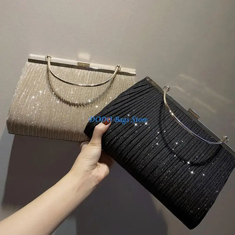 

E8FB Evening Dinner Handbag Shiny Sequin Clutch Bag Sparkly Crossbody Bag with Chain Banquet Handbag Wedding Party Prom Purse