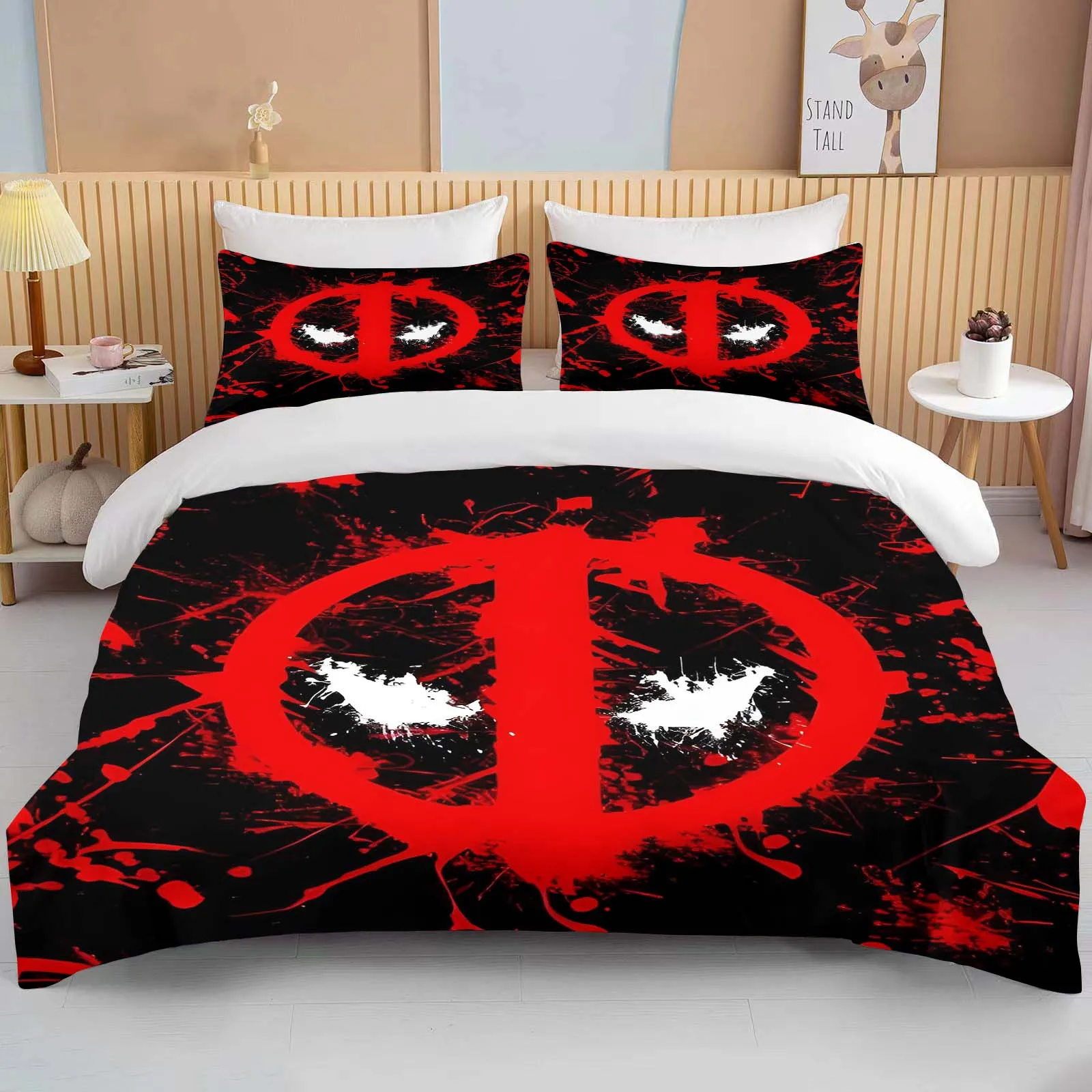 Imagem -02 - Marvel Deadpool Printed Quilt Cover e Pillowcase Bedding Conjunto para Crianças e Adultos Conjunto de Cama Confortável Twin King Queen 10 Tamanhos