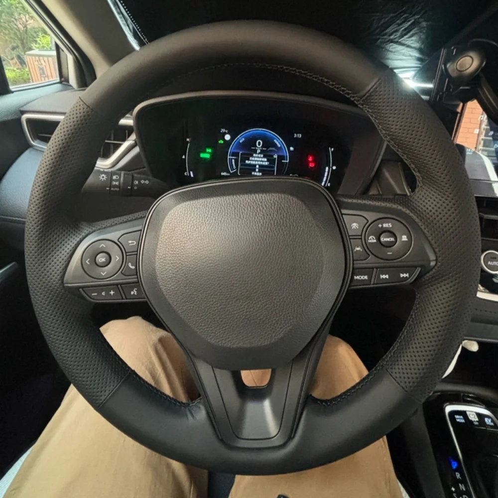 Handgenähter Lenkradbezug aus Mikrofaser-Leder für Toyota Avalon Camry 2018-19, Crown 2018-19, Corolla 2018-2020, RAV4 2019