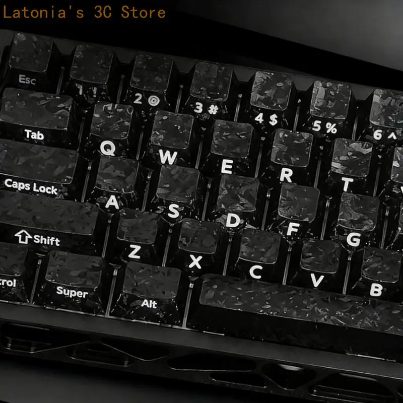 Universal Fit Carbon Fiber Keycaps Complete 119 Keys Set for Standard Keyboards X3UB