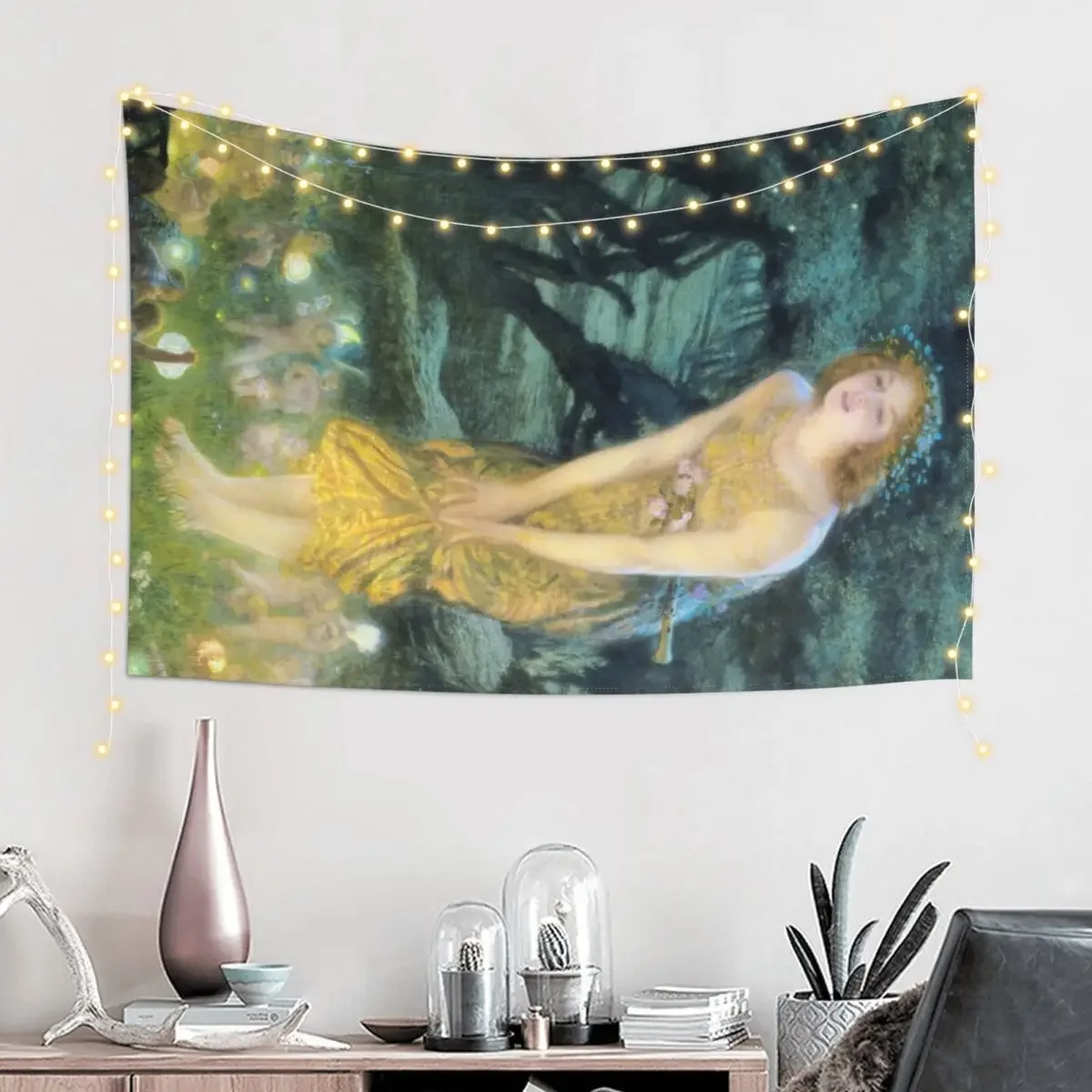 Midsummer Eve Edward Robert Hughes Tapestry Wallpaper Bedroom Room Aesthetic Decor Wall Carpet Tapestry