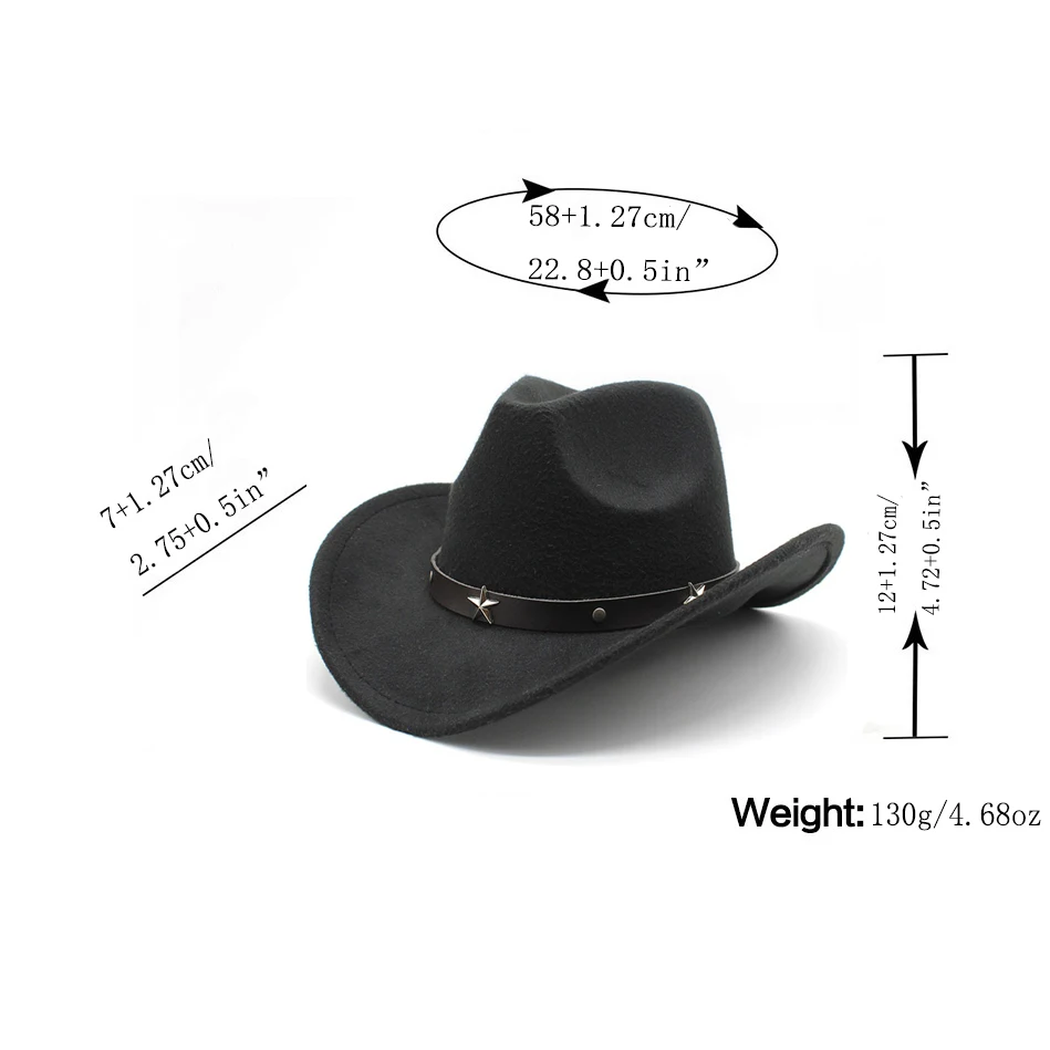 New Women\'s Men\'s Wool Hollow Western Cowboy Hat With Solid ribbon Gentleman Lady Jazz Cowgirl Jazz Toca Sombrero Cap