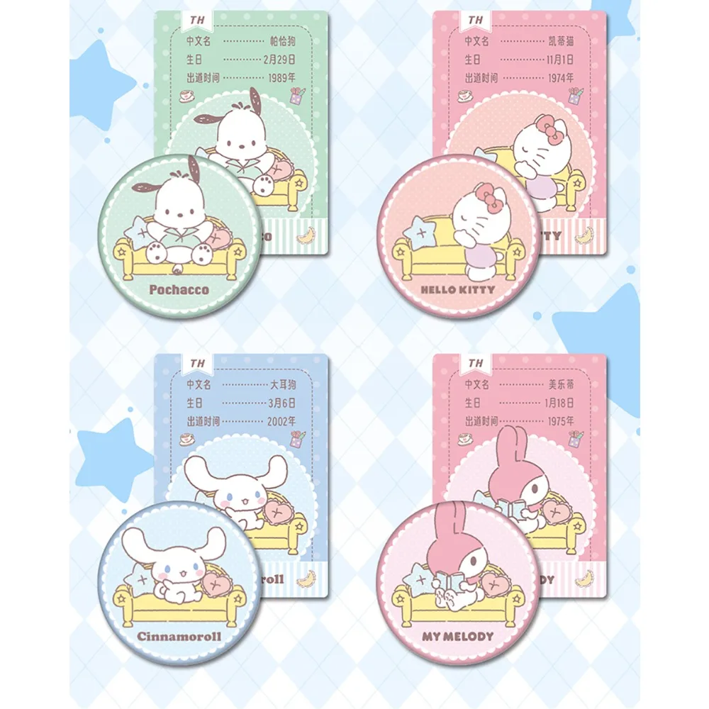 شارات بطاقات كاباو سانريو الأصلية للأولاد والبنات شخصيات عائلة النجوم المشهورة للغاية مجموعة هدايا ألعاب فريدة من نوعها