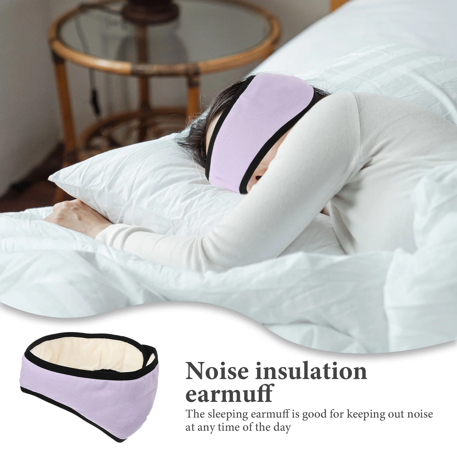 Protetor de orelha para dormir ajustável, quente, inverno, algodão, elastano, poliéster, aquecedores de ouvido para dormir, viagens, dormir