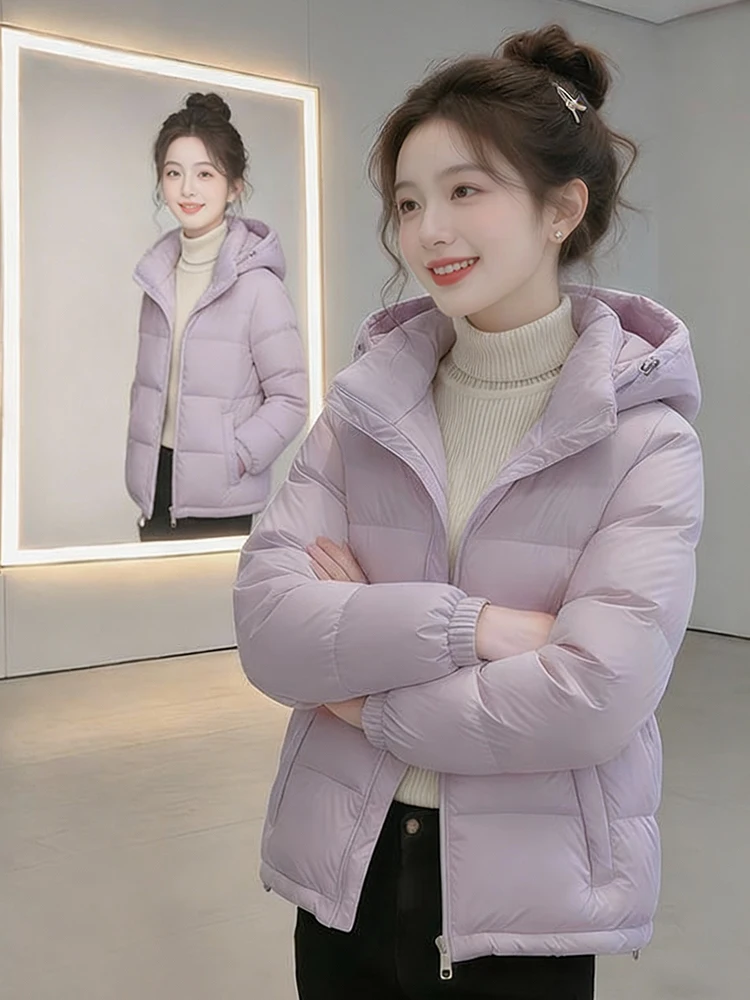 

Мягкая плюшевая хлопковая куртка с капюшоном, теплая свободная женская зимняя верхняя одежда в корейском стиле, короткое пальто для повседневной носки