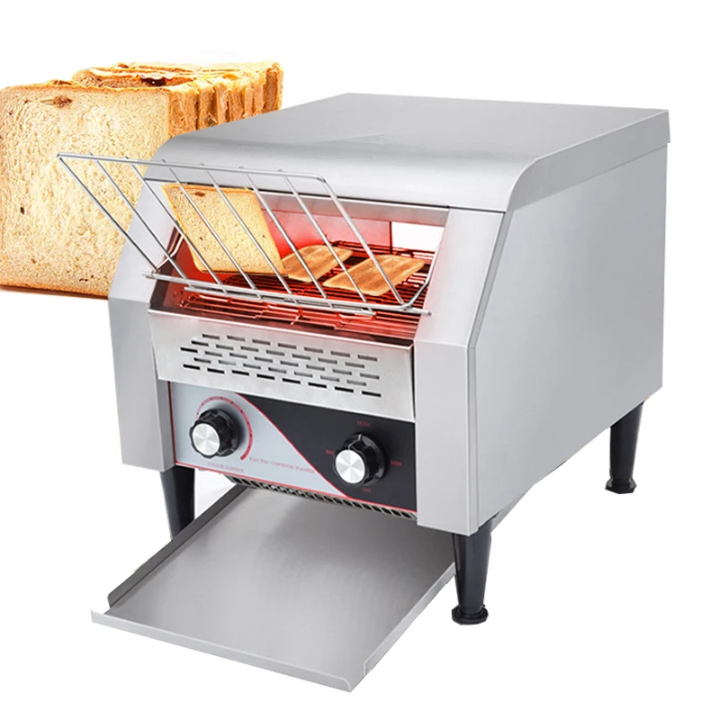 220V Commercial Chain Toast Oven Electric Automatic Chain Toaster Breakfast Sandwich Grill Bread Baking Machine