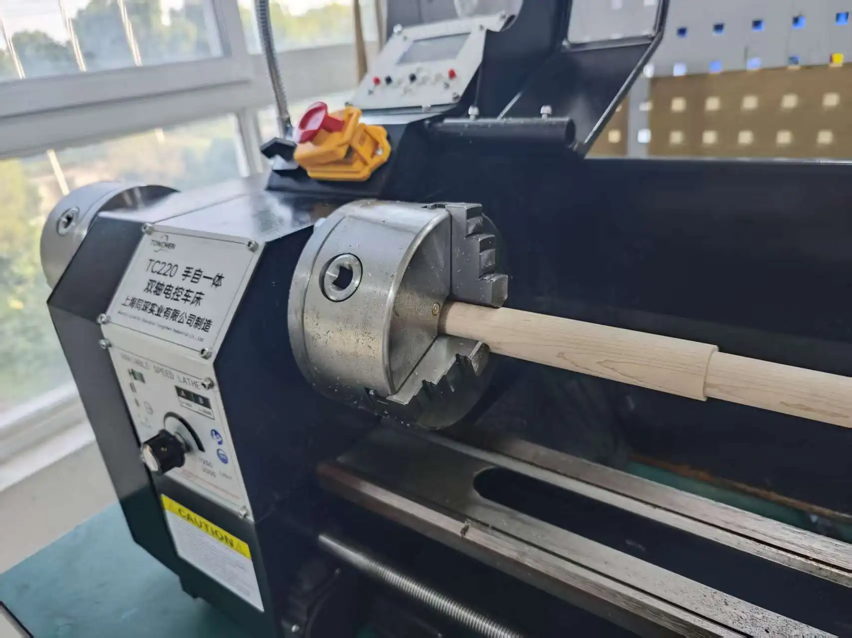 Tongchen TC220E Deep Hole Machine Billiard Cue Making Repair Metal Two-Axis Electronically Controlled CNC Lathe Household Fully