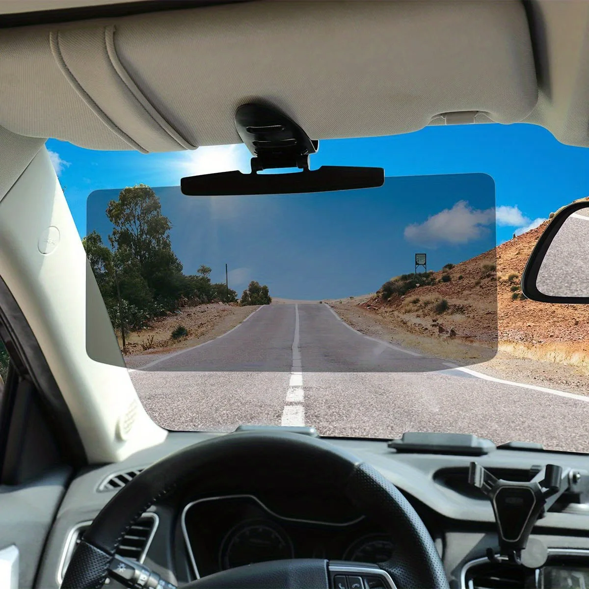 Car Anti-glare Sun Visor Driver's Goggles Rotatable Car Sun Visor Angle Free Rotation Night Vision Mirror Car Interior Parts