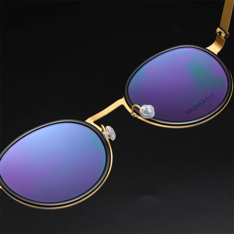 9752 No Screw Round Men Women Titanium Glasses Frame Men Super Light Optical Business Prescription Eyeglasses image 6