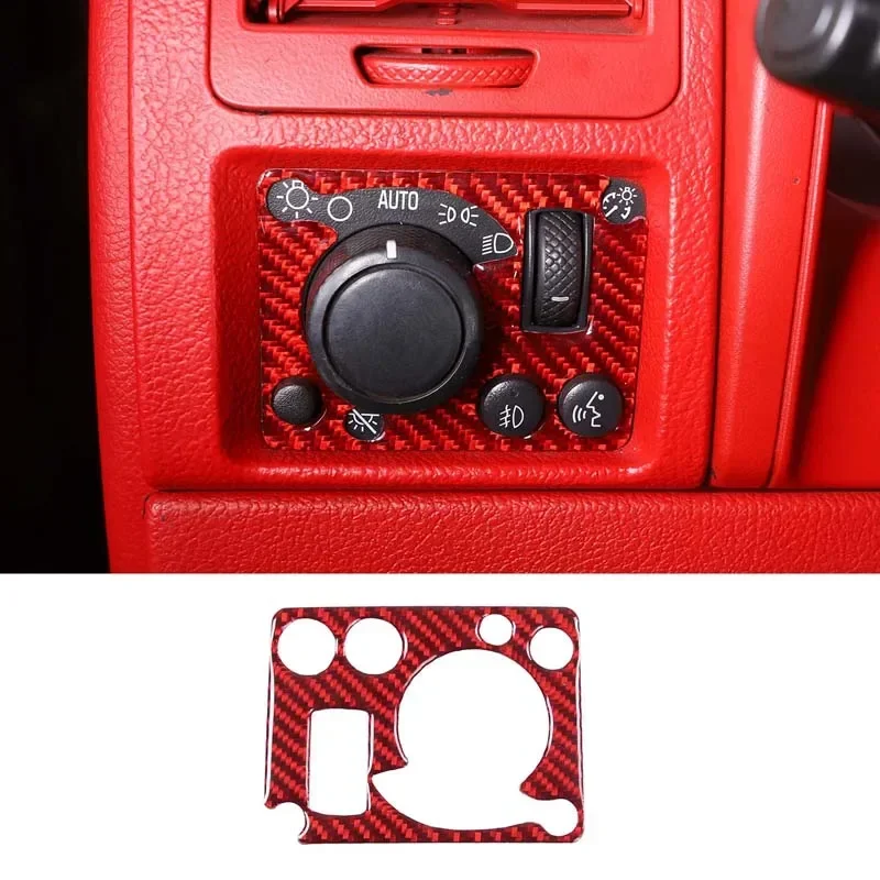 For Hummer H3 2005 2006 2007 2008 2009 Soft Carbon Fiber Car Headlight Switch Panel Cover Trim Sticker Car Accessories Interior