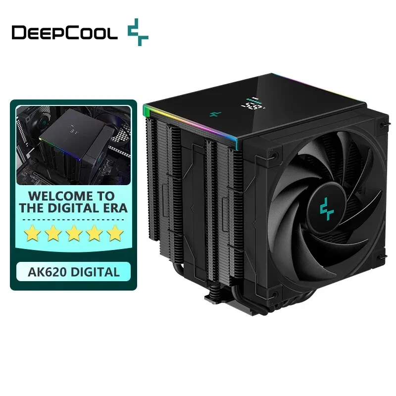 DEEPCOOL AK620 DIGITAL 6 heatpipes CPU air cooler twin towers radiator For Intel 12th generation LGA1700 2011 115X 1200 AM4 AM5