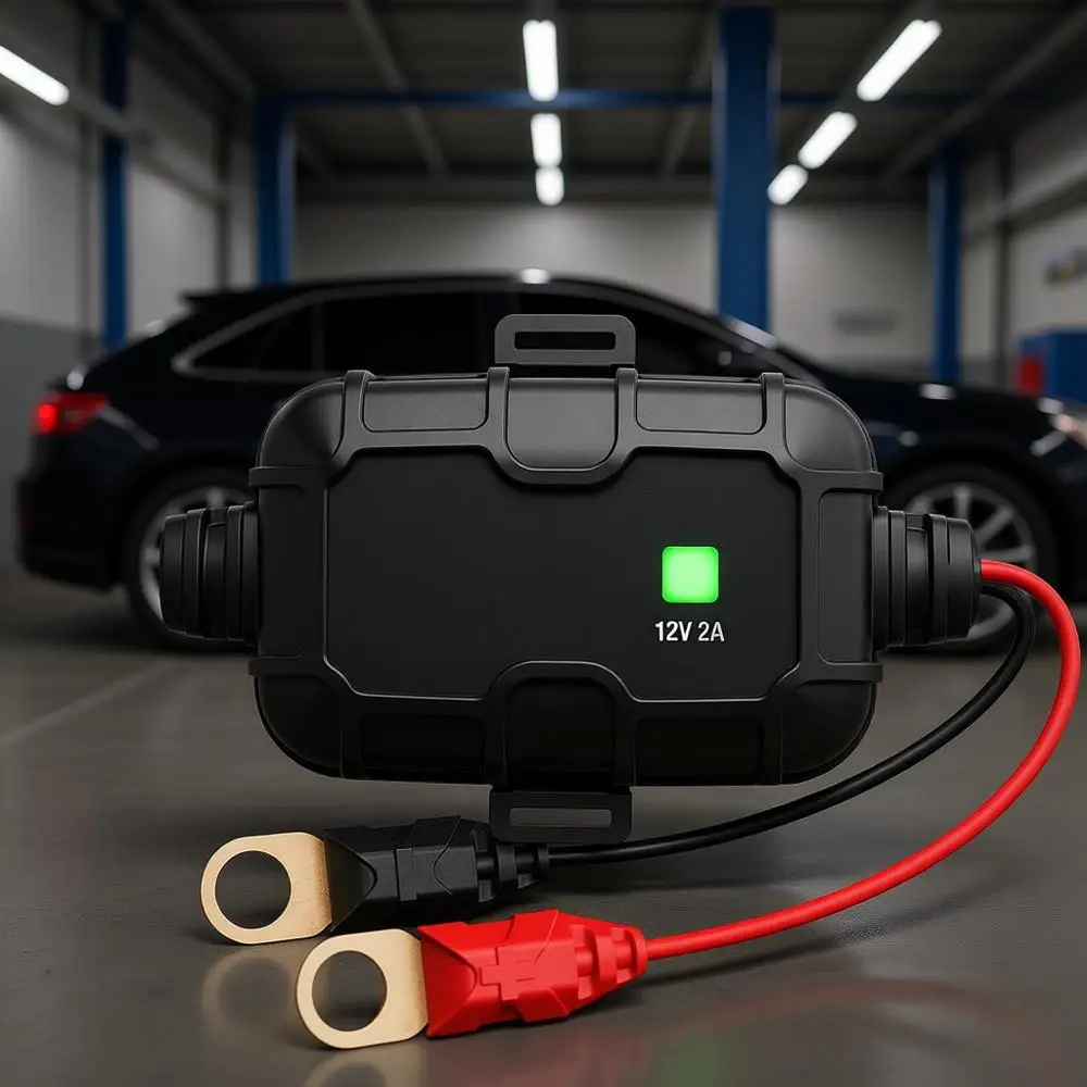 

2D 2A 12V Smart Onboard Battery - Direct-Mount Automatic Maintainer, Trickle & Desulfator with Overcharge Protection & Temperatu