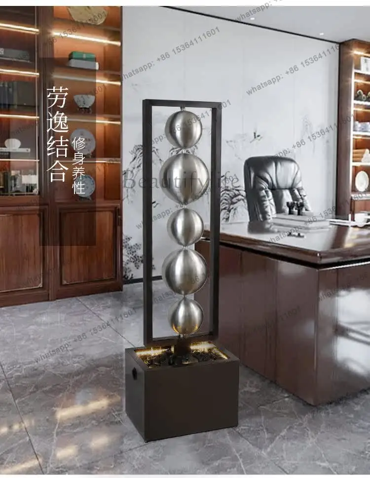 Entrance flowing water ornament, ornament next to the sofa, floor-to-ceiling light luxury geometry, high-end decoration