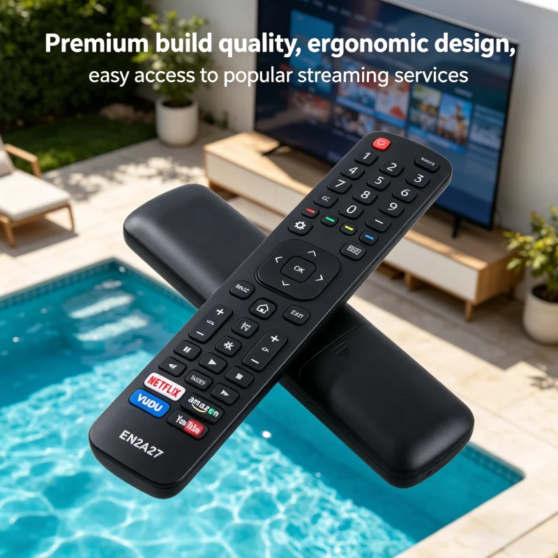 

EN2A27 Remote Control, Replacement Remote Control for Hisense, Compatible with Hisense Smart TV EN2A127H EN2A27HT