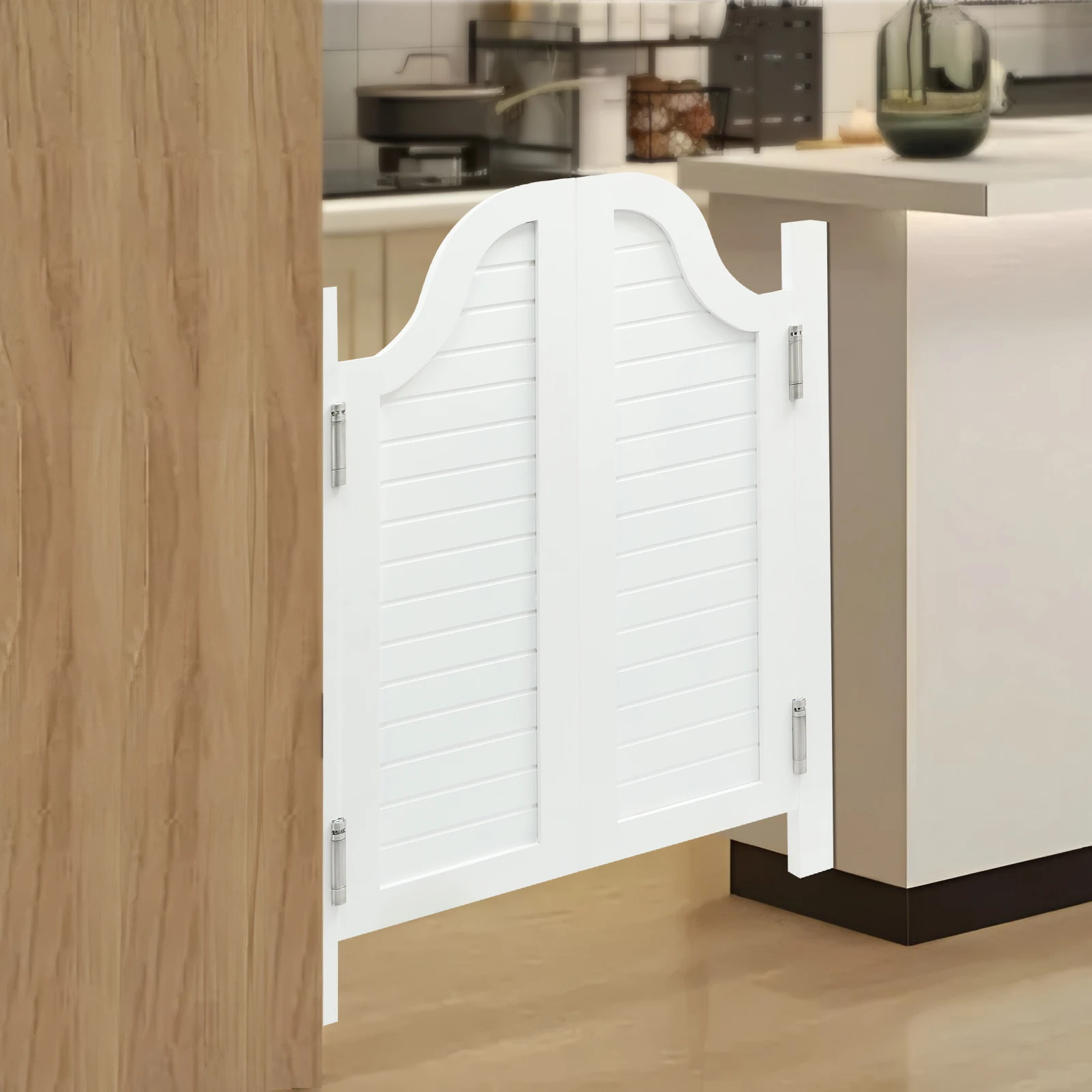 

Partition Door Swing Solid Wood Door White Partition Door For Shop Entrance Partition Cafes Shopping Malls Bars 11.81*35.43in