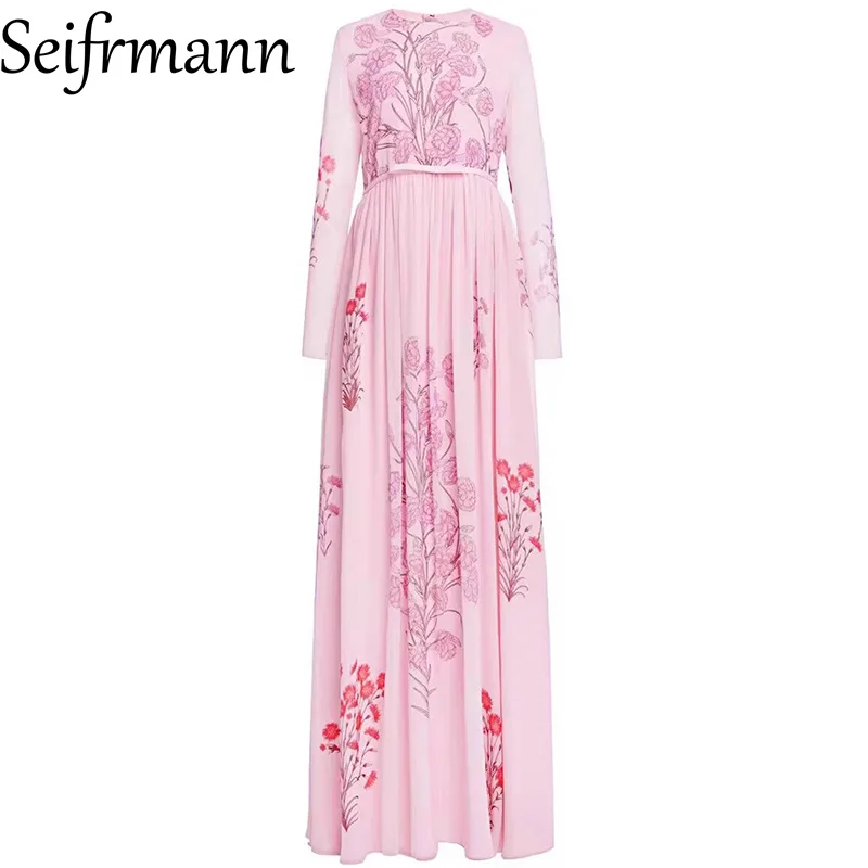 فستان نسائي بتصميم عصري من Seifrmann برقبة دائرية وأكمام طويلة وطباعة أنيقة من الدانتيل-Uo فساتين رومانسية يومية أساسية للعطلات #2