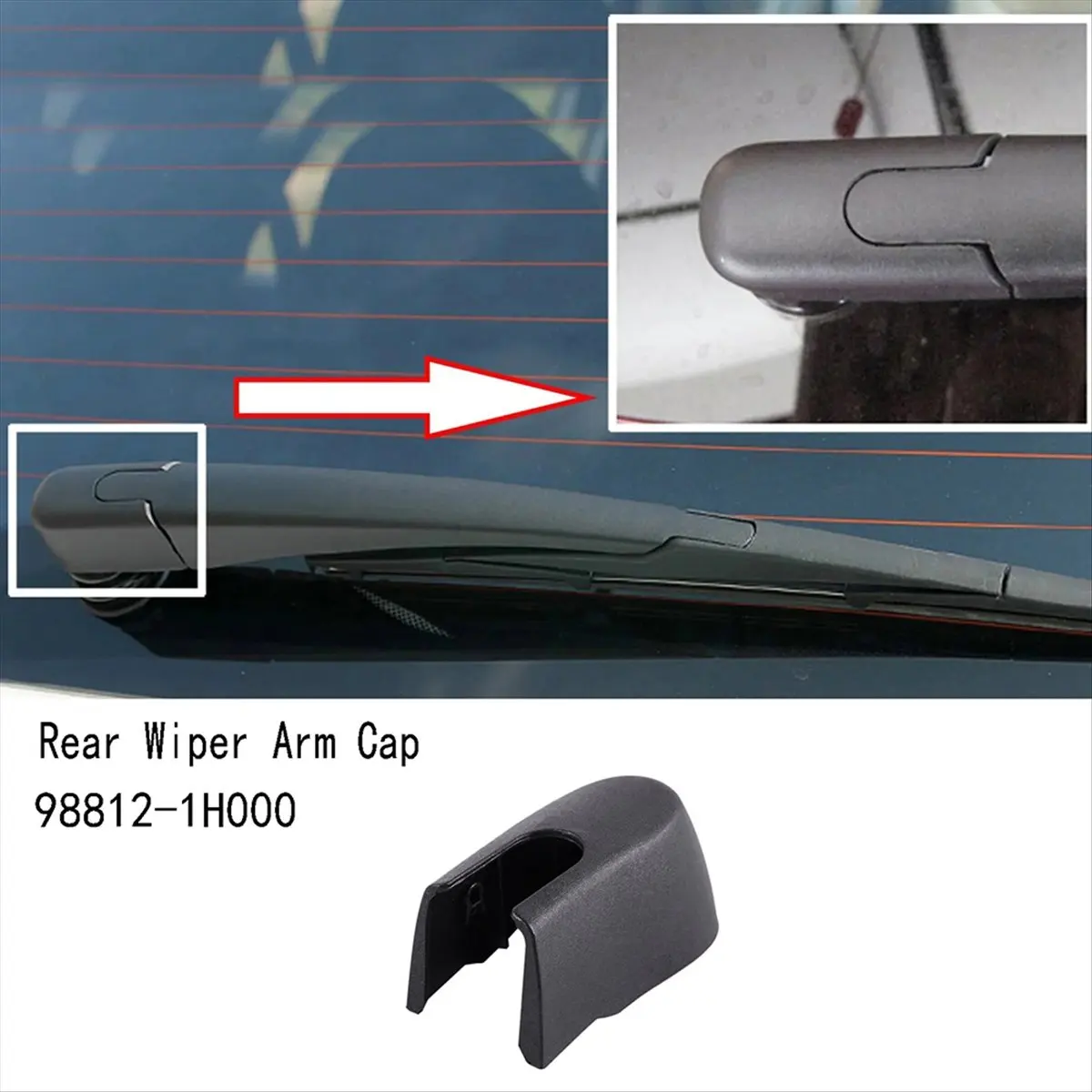 B09A 2PCS 98812-1H000 Replacement Rear Wiper Arm Cap for Kia Sportage/KIA SPORTAGE Rear Wiper Rocker