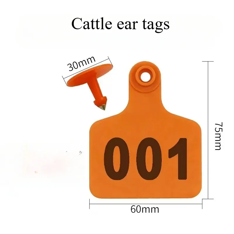 

Cow Ear Marker 50PCS Cow Ear Tag Label: Laser Copper Head Earrings, Farm Animals, Livestock, Digital ID