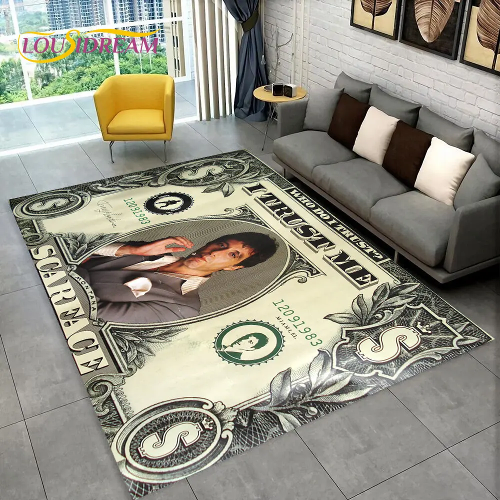 Movie Scarface Tony 3D Printing Area Rug Large,Carpet Rug for Living Room Bedroom Sofa Doormat Decor,Kid Play Non-slip Floor Mat