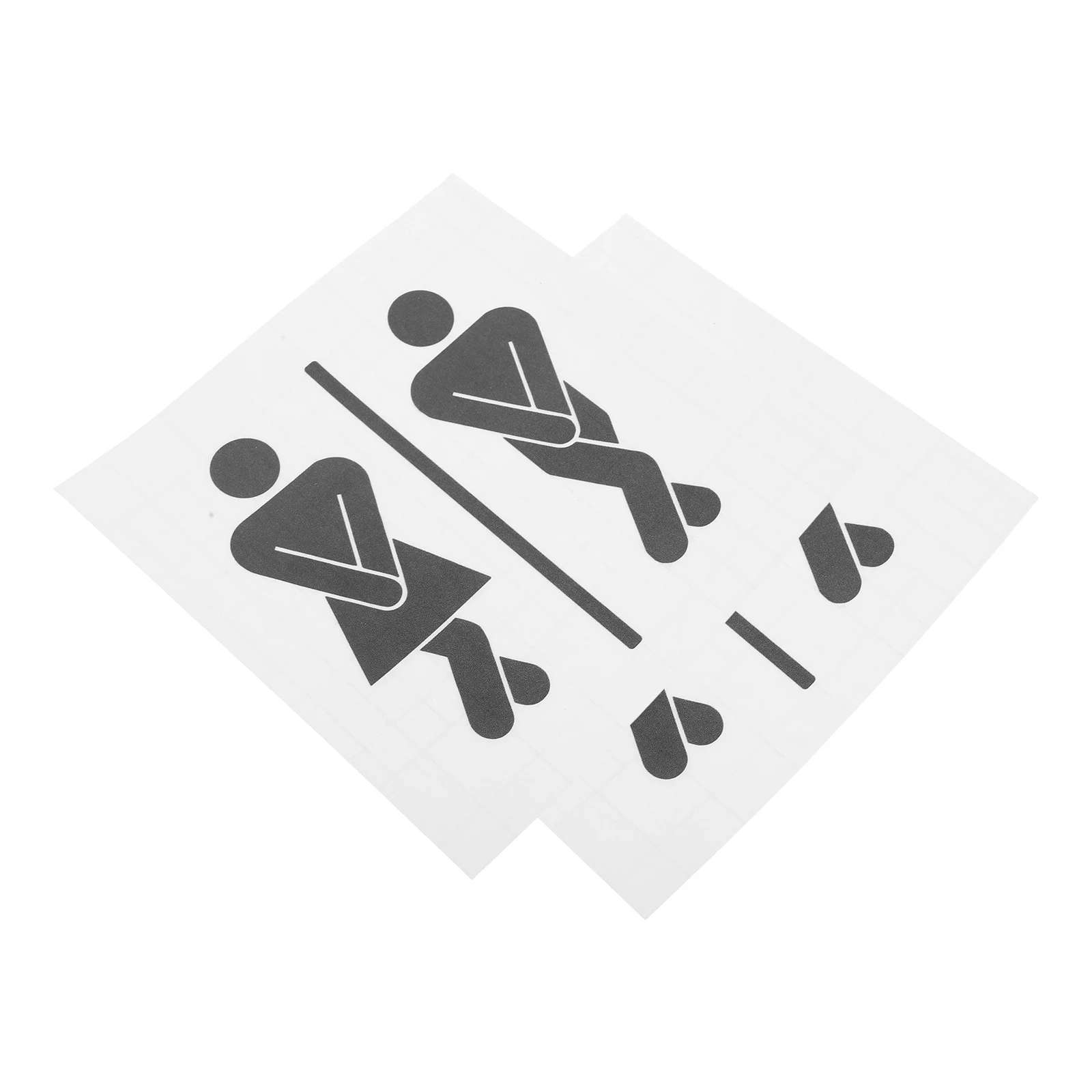 

2 PCS Toilet Door Sticker Bathroom Signs for Wall Frosted Home Pvc Decor Decorations Accessories