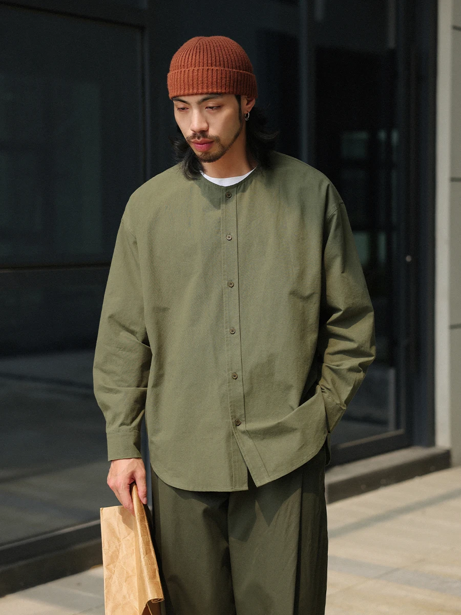 

Свободная рубашка с длинным рукавом в японском ретро-стиле, базовая, дышащая, из хлопка, для осени, для молодежи