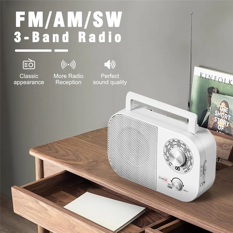 -A99Z راديو AM FM محمول مع استقبال طويل المدى، وراديو ترانزستور مع مكبر صوت كبير، يعمل بالبطارية أو طاقة تيار متردد #3