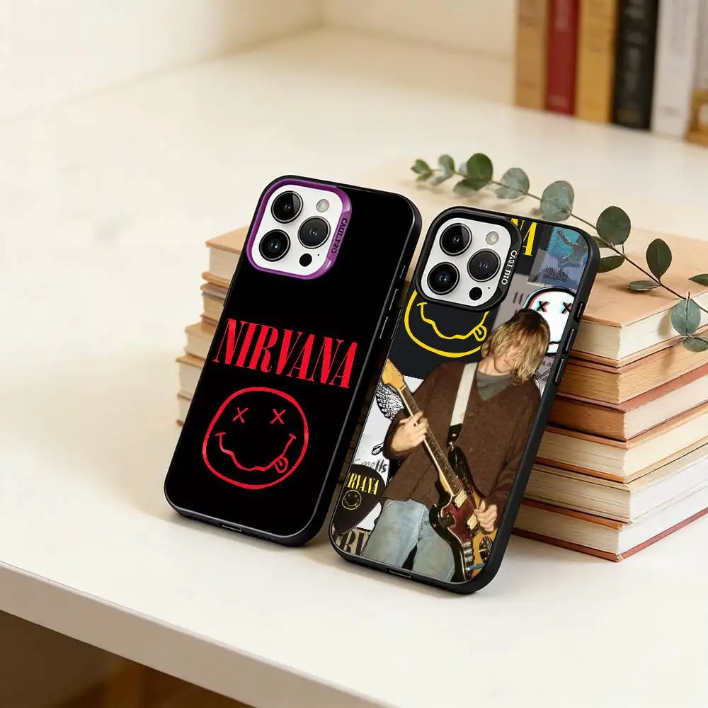 

N-Nirvana Phone Case For iPhone 17,16,15,14,13,12,11 Plus,Pro Max,XS,Colorful Silver Phone case Funda Cover