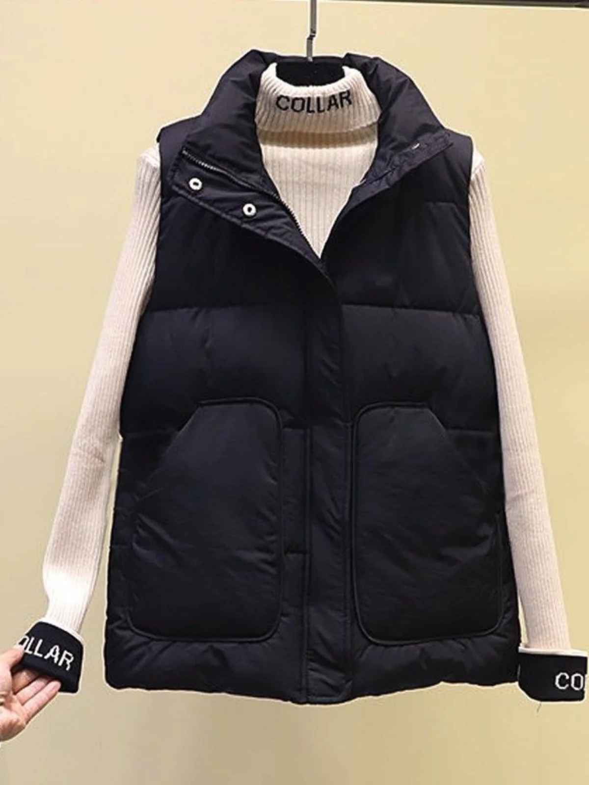 Women's Loose down Cotton Vest 80-200 Pounds Versatile Autumn Winter New Style Fashionable Korean Shoulder Pad Jacket