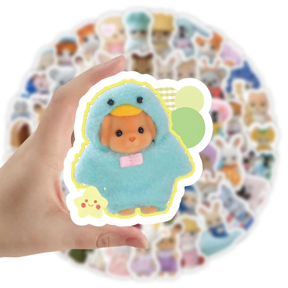 10/30/50/100pcs Kawaii Cartoon Calico Critters Stickers Aesthetic Decals DIY Notebook Laptop Waterproof Cute Anime Sticker Toys