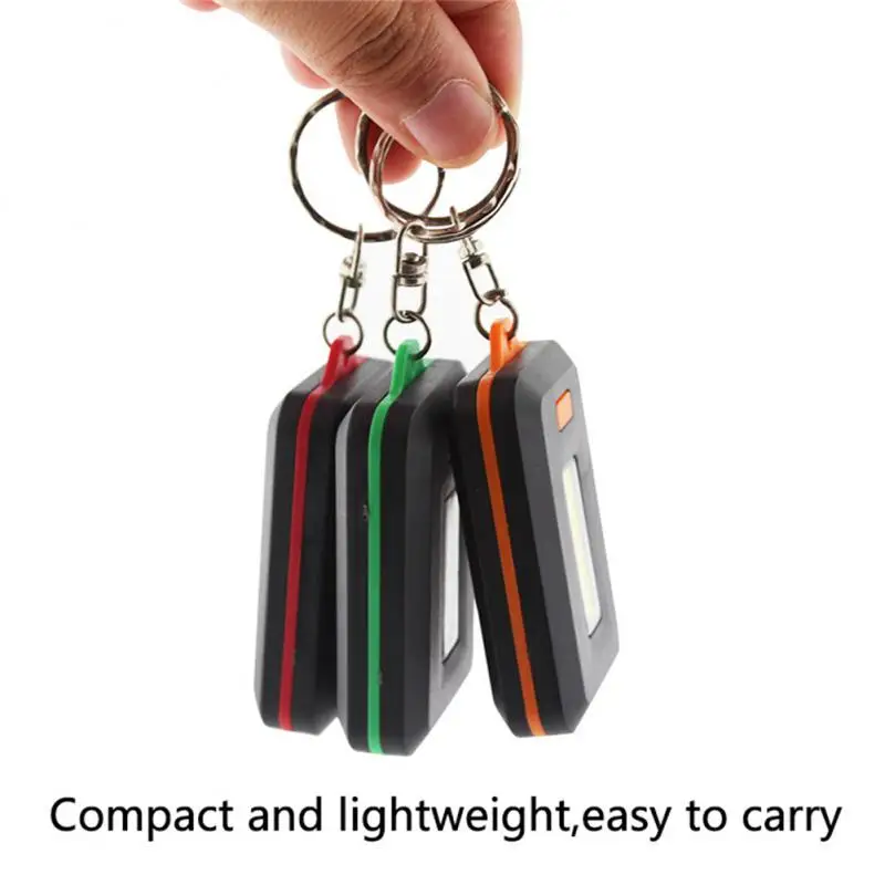 Night Light Keychain COB LED Flashlight Key Ring Outdoor Sports Portable Emergency Light Camping Hiking Light Lamp Key Chains