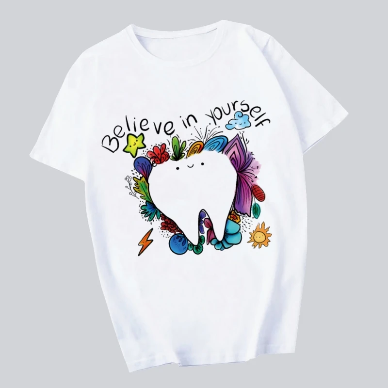 

Teeth Brushing T Shirt Men Shirts Quality Summer Top Tshirts Short Sleeves Tees T-Shirt