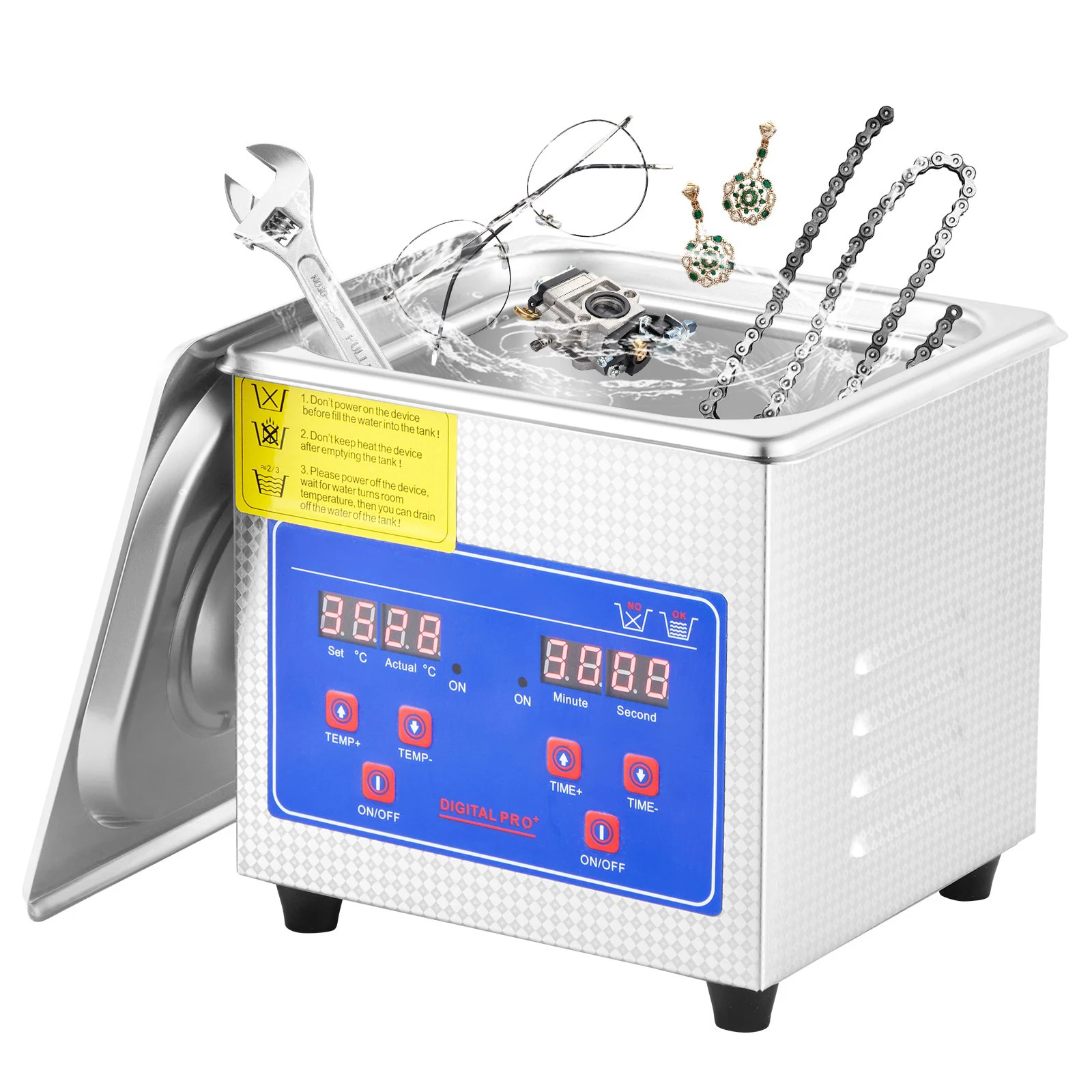 SIHAO Portable 1.3L Ultrasonic Cleaner Machine Washing Machine w/ Digital Timer Ultrasound Home Jewelry Clean Appliances view 3