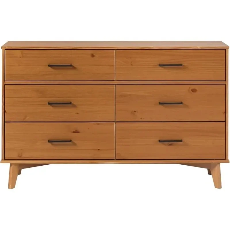 【متخصصة】 #   منظم تخزين غرفة النوم الحديث ذو 6 أدراج من Hot Sales، 52 بوصة، مقبض كراميل