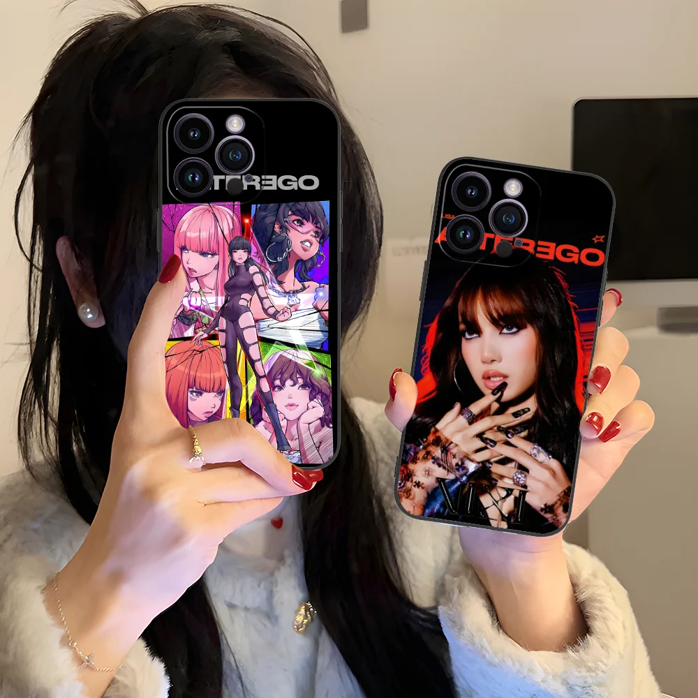 KPOP Alterego Lisa Phone Case for iPhone 16 15 14 13 12 11 X XR XS 8 7 Pro Max Plus Mini Black Smartphone Cover Cellphones
