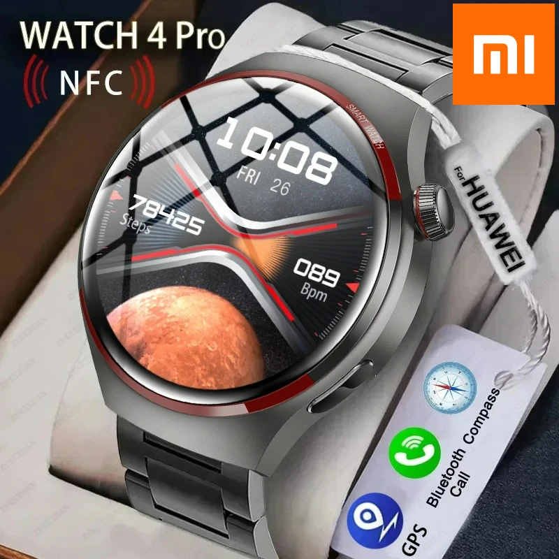 

Xiapmi Новые часы 4 PRO Смарт-часы для мужчин и женщин AMOLED HD-экран Bluetooth-вызов GPS NFC Сердечный ритм Спортивные умные часы для женщин