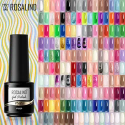 ROSALIND Gel Nail Polish Nail Art Design Salon DIY Semi Permanent Cured With UV LED Lamp Hybrid Varnishes Base Top Coat Gel