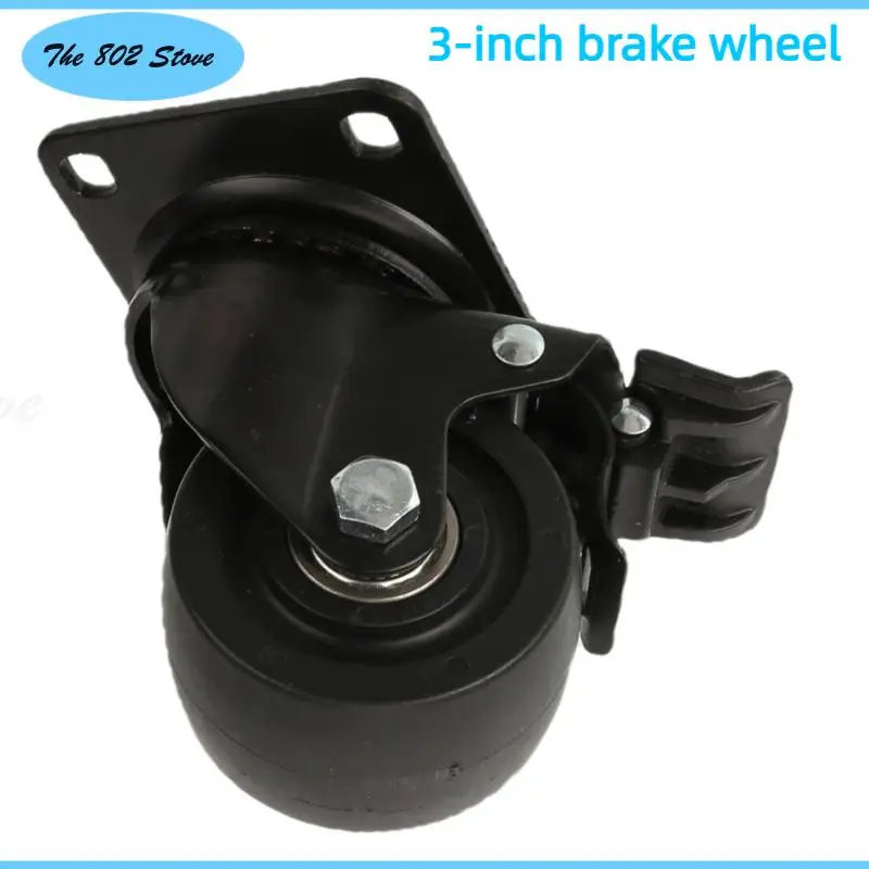 

3-дюймовые ролики низкой высоты, с колесной нагрузкой 350 кг, оцинкованные ролики из черного полипропилена.