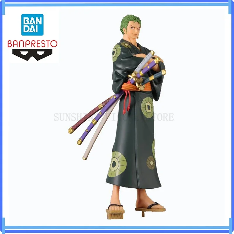 

Banpresto One Piece In Stock Bandai Original Dxf The Grandline Series Roronoa Zoro Yukata Ver. Pvc Anime Model Boxed Toys Gift
