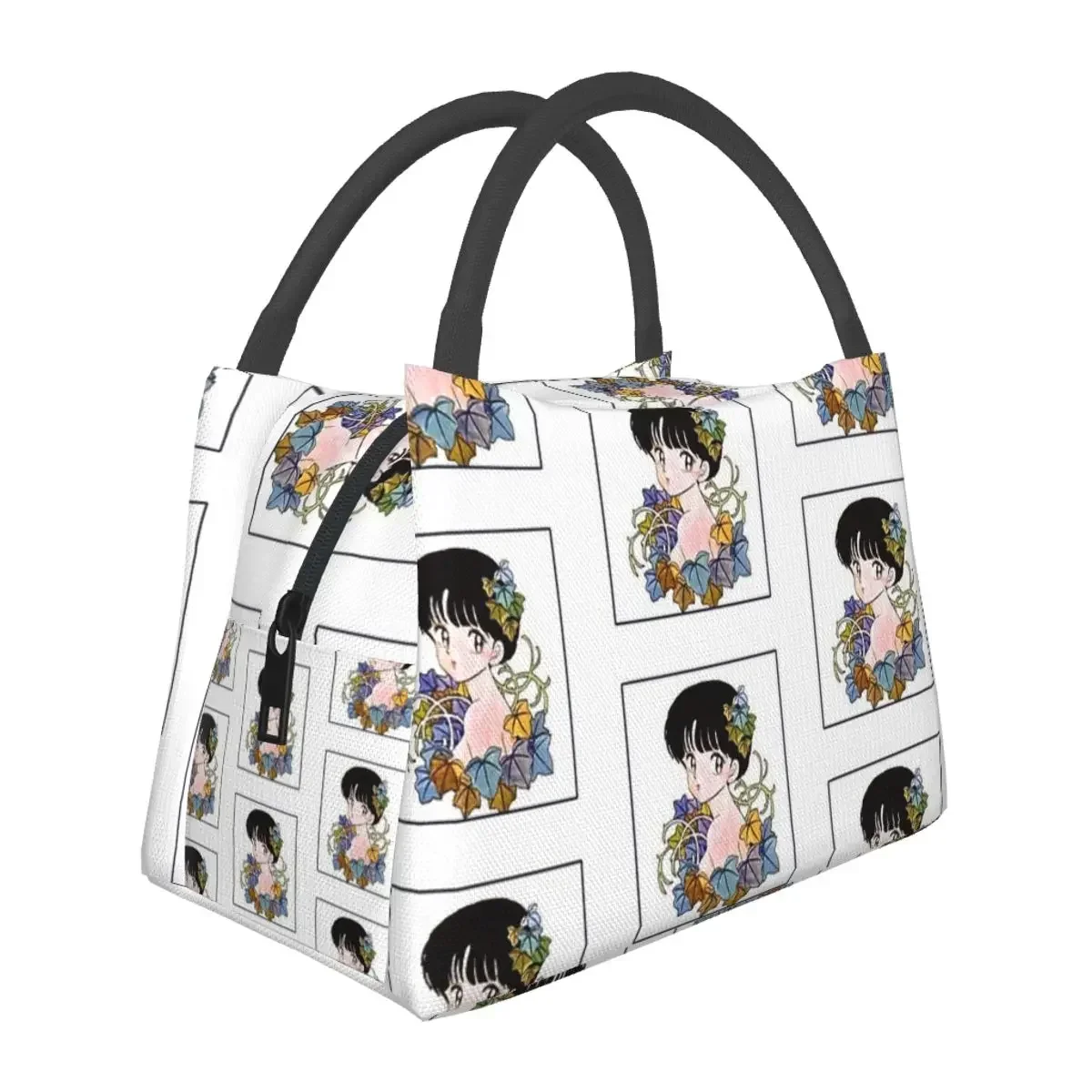 Akane Tendo With Flowers Ranma 12 Special Edition Lunch Bags Insulated Bento Box Lunch Tote Picnic Bags for Woman Kids Work