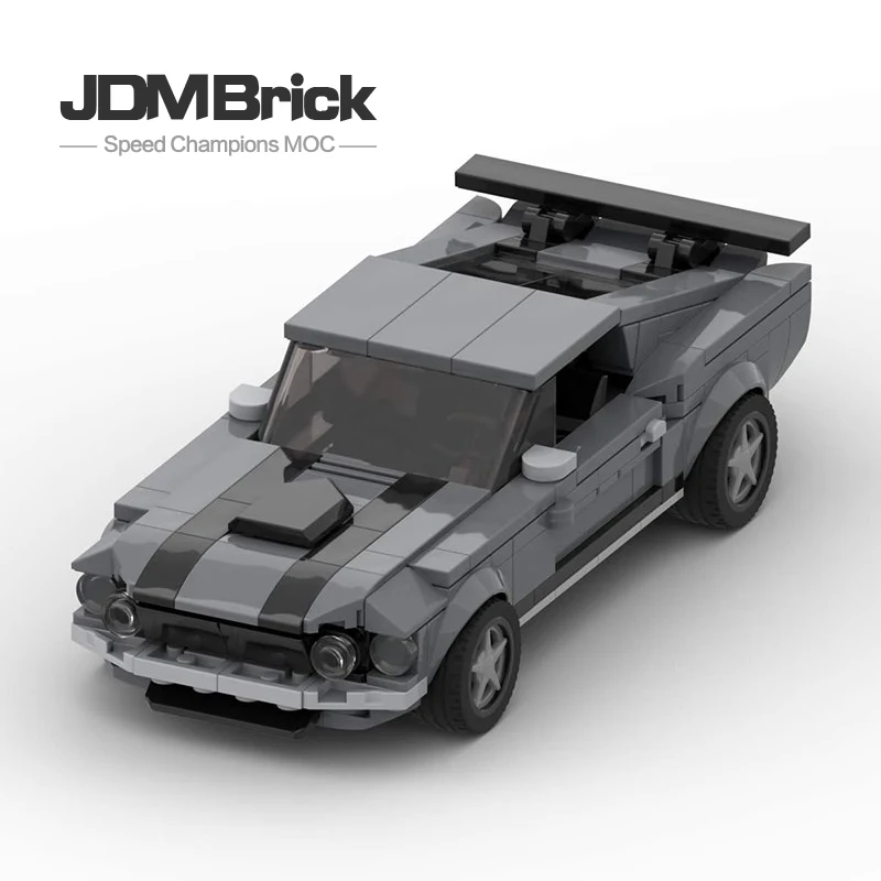 MOC car model set building block 95701 light gray 8-grid sports car boy creative puzzle puzzle toy racing model gift set