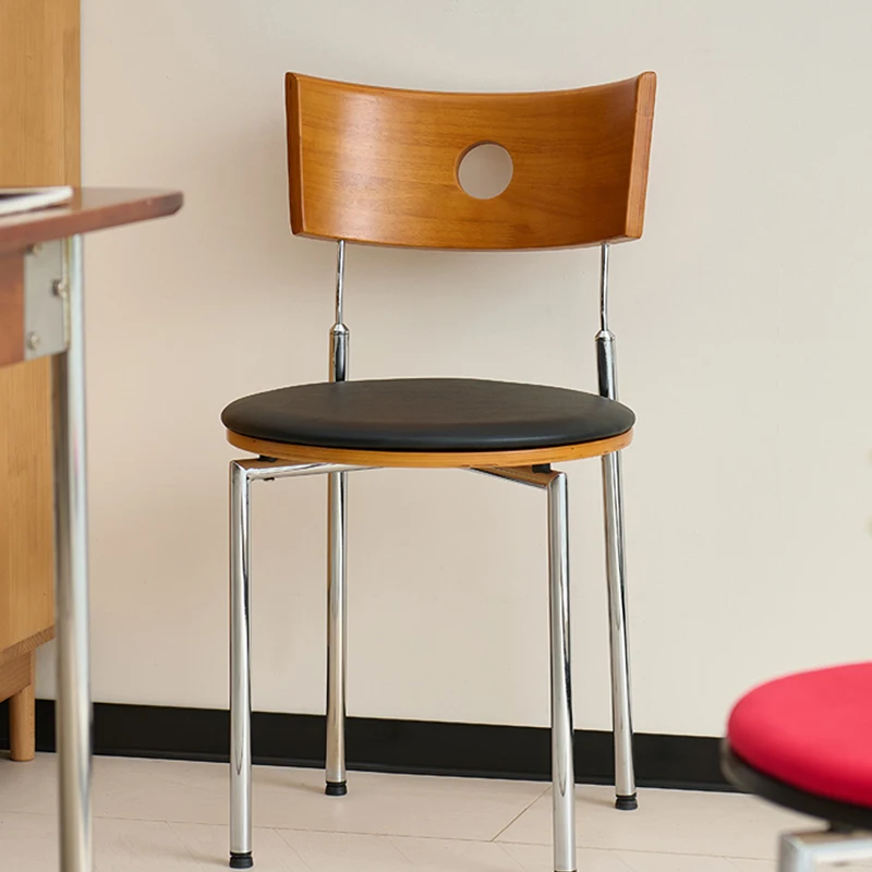 Silla de comedor de cuero, silla de comedor Retro acrílica moderna de lujo con acento Vintage, diseño nórdico Sedie Pranzo Moderne, muebles para el hogar