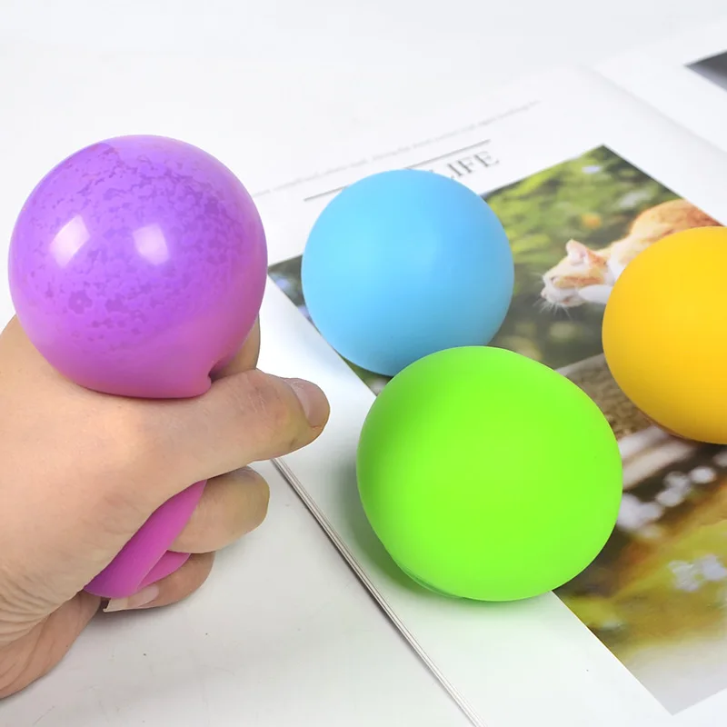 Creative Flour Filled Tofu Squishy Ball Color Slime Filled Squeeze Ball Novelty Fidget Toy Stress Relief Decompression Vent Toy