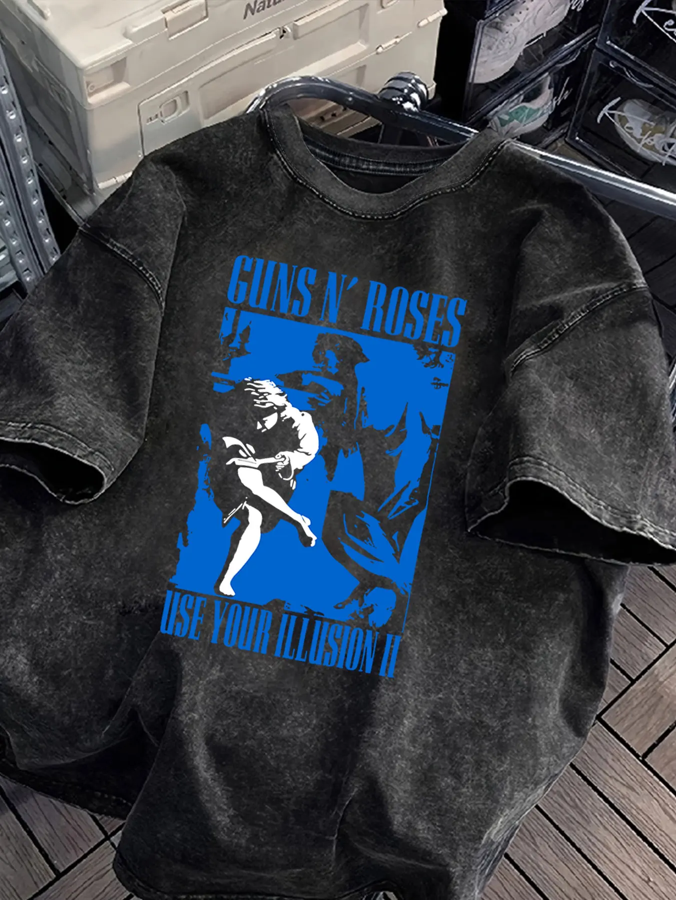 Guns N' Roses Graphic T Shirts High Street Style Unisex Y2k  Women Clothes  Rock  Washed Vintage T-shirts  Tops Shirts