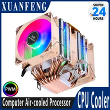Xuanfeng refrigerador de cpu refrigerado a ar 90mm ventilador torres duplas 4/6 tubo de calor 4 pinos/pwm compatível lga2011 115x1200 1700x79x99 amd am3 am4