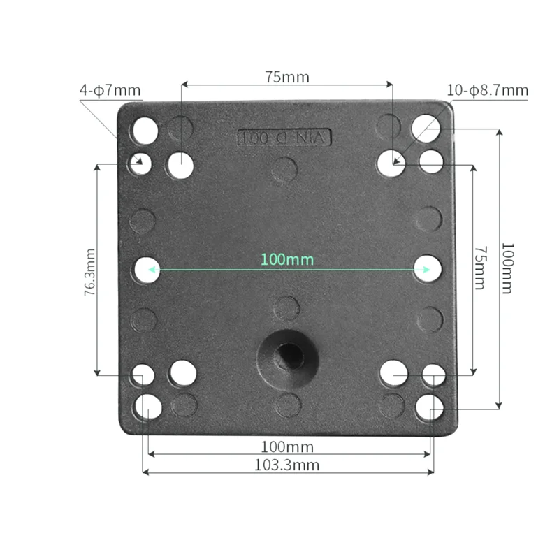 2,25-дюймовая шаровая головка 100X100 мм, алюминиевая пластина VESA для морских, телевизоров, кондиционеров, GPS-держателей, настенного крепления или подставки