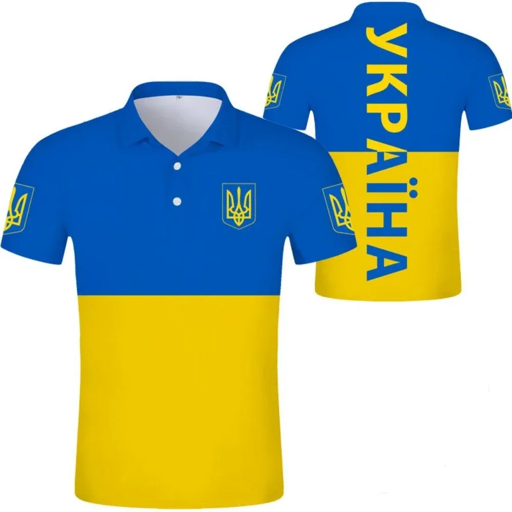 Flag of Ukraine National Emblem 3D printed photo Clothing Polo shirts for men and women high quality clothing